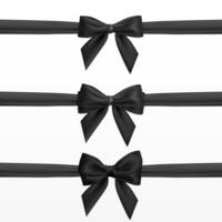 Realistic black bow. Element for decoration gifts, greetings, holidays. Vector illustration