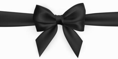 Realistic black bow. Element for decoration gifts, greetings, holidays. Vector illustration