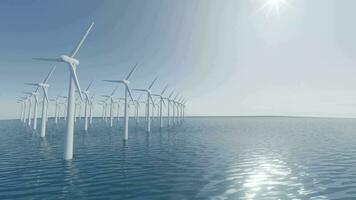 Wind farm for clean energy ESG business, 3d rendering video