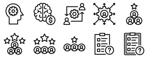 Project Management line style icon set collection vector