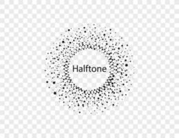 Halftone dots in circle form, logo. Vector illustration.