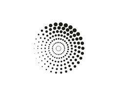 Dotted spiral symbol, circle on white background. Vector illustration.