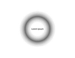 Halftone dots in circle form, logo. Vector illustration.