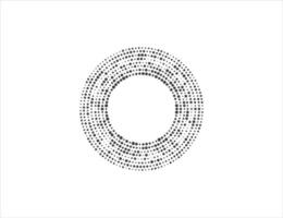 Halftone dots in circle form, logo. Vector illustration.