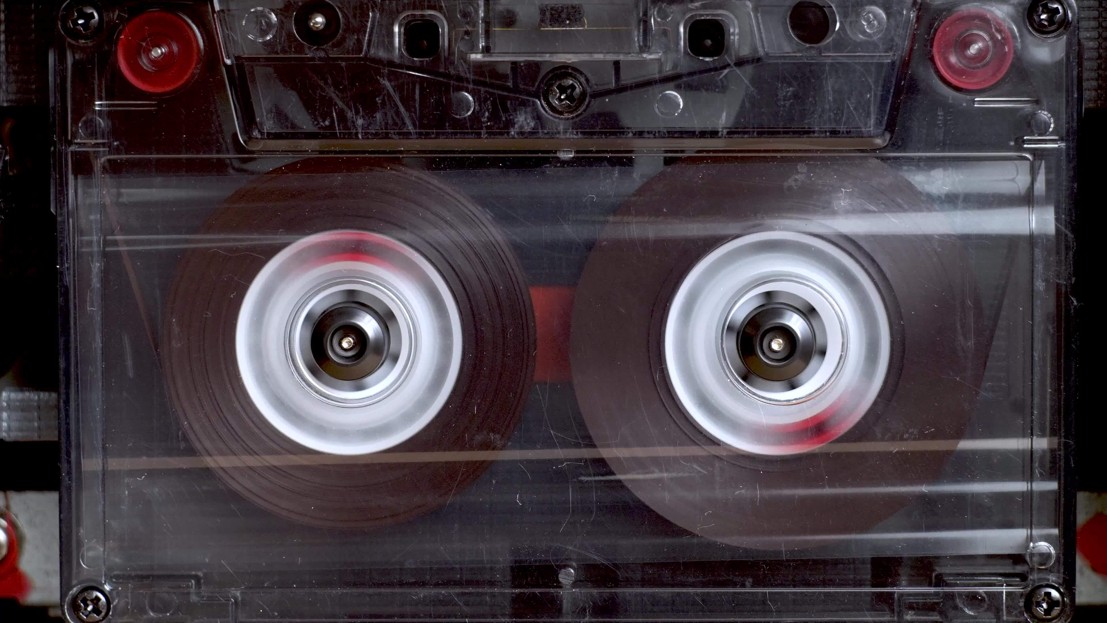vintage audio cassette plays in tape deck 36151932 Stock Video at Vecteezy