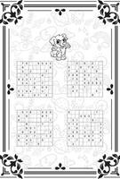 Vector set of sudoku game puzzles with numbers