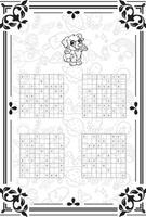 Vector set of sudoku game puzzles with numbers