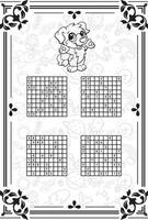 Vector set of sudoku game puzzles with numbers