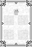 Vector set of sudoku game puzzles with numbers