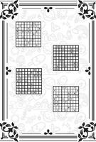 Vector set of sudoku game puzzles with numbers