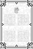 Vector set of sudoku game puzzles with numbers