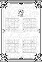 Vector set of sudoku game puzzles with numbers