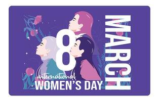 International women's day vector image with a woman's  profile