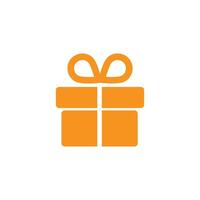 eps10 vector illustration of a orange gift box icon isolated on white background