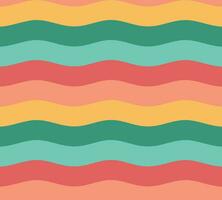Colorful retro wavy stripes seamless patern background vector