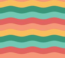 Colorful retro wavy stripes seamless patern background vector