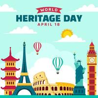 Heritage Day Social Media Illustration Flat Cartoon Hand Drawn Templates Background vector