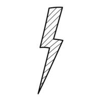 Hand drawn striped electric lightening vector