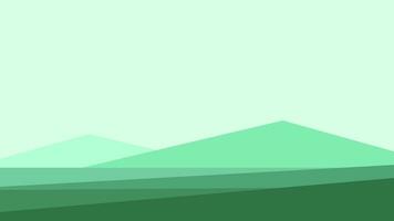 sencillo y minimalista verde paisaje plano vector ilustración