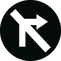 road sign icon in Flat outline style different directions isolated on Bended arrow, turning, zig zag, crossroads navigation arrows. Driving direction mark, vector for apps, web