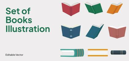 Set of books illustration vector