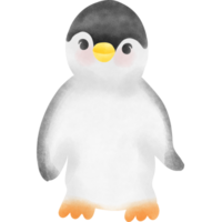 Adorable Penguin Delight Cute Hand-Drawn Watercolor Illustration for Winter Fun png