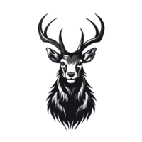 AI generated deer head illustration isolated on white background for t-shirt design png