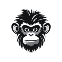 ai gerado macaco cabeça logotipo modelo png