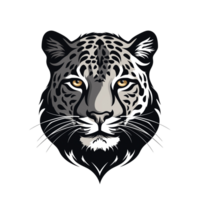 AI generated Leopard head isolated on white background png