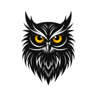 AI generated Owl head on transparent background, illustration for your design png