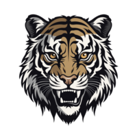 AI generated Tiger head illustration isolated on white background png