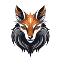 AI generated Fox head illustration isolated on white background for t-shirt design png