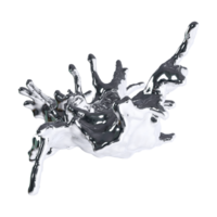 futuristic chrome liquid Abstract metallic shape 3d render png