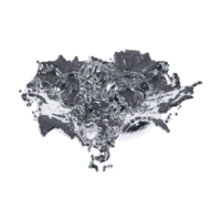 futuristic chrome liquid Abstract metallic shape 3d render png