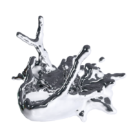 futuriste chrome liquide abstrait métallique forme 3d rendre png