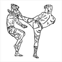 muay thai vector illustration