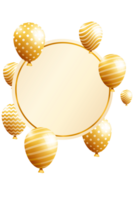 dorado globo marco para cumpleaños celebracion png