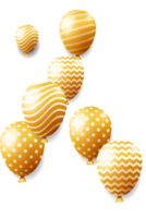 Celebrations background with golden helium balloons png