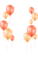 vieringen achtergrond met geel en oranje helium ballonnen