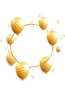 dorado globo marco para cumpleaños celebracion png