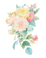 ai genererad illustration av blommor och löv, handmålad vattenfärg png