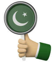 3d illustration hand innehav nationell flagga av pakistan png