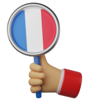 3d illustration main en portant nationale drapeau de France png