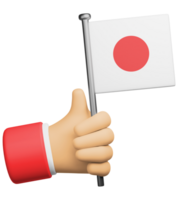 3d illustration hand holding national flag of japan png