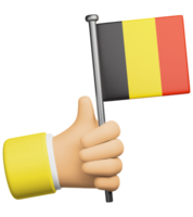 3d illustration hand innehav nationell flagga av belgien png