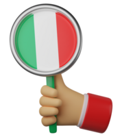 3d illustration hand holding national flag of italy png