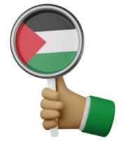 3d illustration hand holding national flag of palestine png