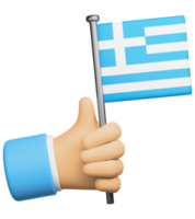 3d Illustration Hand halten National Flagge von Griechenland png