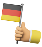 3d illustration main en portant nationale drapeau de Allemagne png