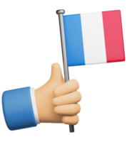 3d Illustration Hand halten National Flagge von Frankreich png